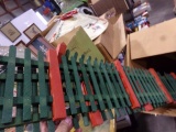 FIVE PIECES OF VINTAGE WOODEN CHRISTMAS TREE FENCING