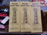 THREE REVOLVING BEACON TOWERS MARX TOYS