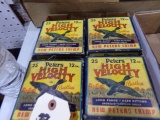 FOUR VINTAGE BOXES PETERS HIGH VELOCITY 12 GAUGE 1 1/4 #6 APPROXIMATELY 70