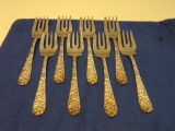 8 STIEFF STERLING SALAD FORKS 9.03 T OZ