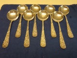 8 STIEFF STERLING SOUP SPOONS 8.69 T OZ