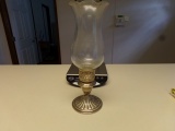 STERLING WEIGHTED CANDLE HOLDER WITH ETCHED CHIMNEY 7.49 T OZ WITHOUT CHIMN