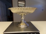 STERLING PEDESTAL BOWL WITH SCALLPED EDGE WEIGHTED BASE 8.25 T OZ