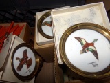 BOX LOT INCLUDING SET OF THREE LYNNBOGUE COASTERS SILVER PLATE COASTERS BOX