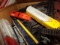 BOX LOT MOSTLY HO TRAINS ROUGH CONDITION AND MULTIPLE SIZES TRAIN TRACKS