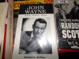 LOT OF EARLY WESTERN BOOKS INCLUDING JOHN WAYNE BONANZA MAVERICK AND VINYL