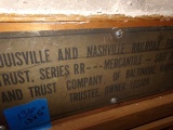 TWO TIN SIGNS LOUISVILLE AND NASHVILLE RR EQUIPMENT TRUST SERIES RR MERCANT