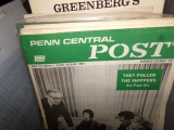 BOX LOT INCLUDING PENN CENTRAL POST MAGAZINES FROM 1970S AMERICAN FLYER SER