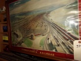 FRAMED PRINT UNDER GLASS CONWAY YARD PA RR 1957