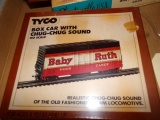 BOX LOT TYCO NEW IN BOX PIGGY BACK FLAT CAR SET BABY RUTH SAW MILL AND LUMB