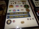 COLLECTION UNDERGLASS MEMORABILIA BUTTONS PINS BADGES AND MORE