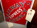 PORCELAIN 12 X 12 SINGLE SIDED RAILWAY EXPRESS SIGN