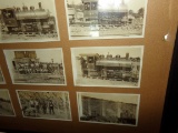 COLLECTION OF NINE BLACK AND WHITE PHOTOS EARLY RR CONSTRUCTION FRAMED UNDE