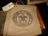 EARLY BOY SCOUT OF AMERICA CANVAS WATER BAG AND FIRE STARTER KIT