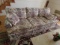 FLORAL DESIGN SOFA WITH LIGHT BLUE RECLINER