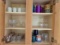 CONTENTS OF KITCHEN CABINET INCLUDING STEMWARE COFFEE MUGS SOUP BOWLS AND M