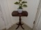 MAHOGANY STAND WITH CARVED WHEAT PEDESTAL BRASS CAP TOES INCLUDING FLOWER P