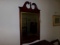 ANTIQUE MAHOGANY FRAMED MIRROR WITH BROKEN ARCH TOP