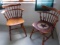 TWO MAPLE SIDE CHAIRS WINDSOR DESIGN