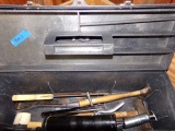 HEAVY PLASTIC TOOL BOX WITH HAMMER SAW MALLET AND MORE