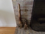 2 ANTIQUE BRASS FIRE NOZZLES