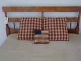 BED WITH ANTIQUE TIGER MAPLE HEADBOARD