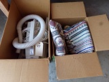 TWO BOX LOTS INCLUDING ORECK VACUUM AND THROW RUGS