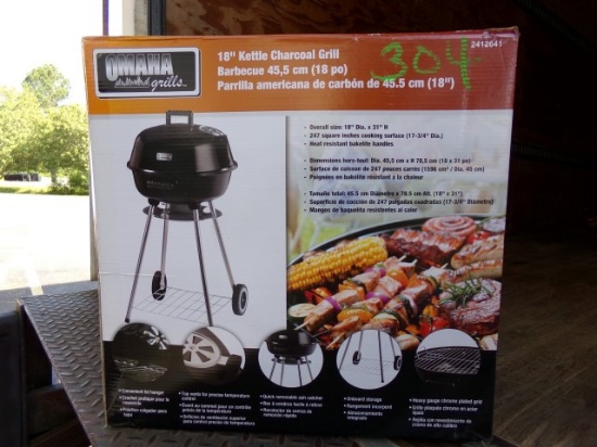 #304 OMAHA 18' KETTLE CHARCOAL GRILL NEW IN BOX