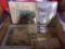 BOX OF ADVERTISING CALANDERS AND THERMOMETERS 1950S