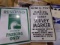 BOX WITH SIGNS INCLUDING DUCKS UNLIMITED SURVEY MARKERS CAMBRIDGE CALENDARS