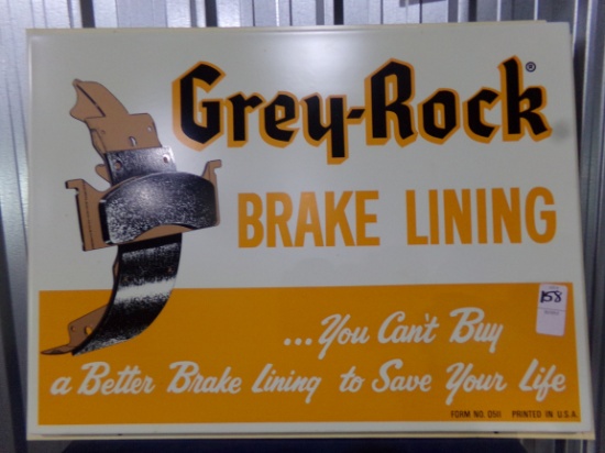 GREY ROCK BRAKE LINING SIGN 22 X 16