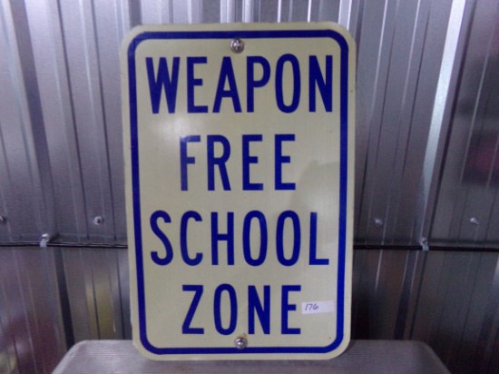 WEAPON FREE SCHOOL ZONE SIGN 18 X 12