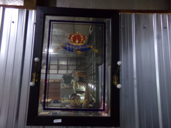 CROWN ROYAL MIRROR WITH COAT HANGERS 30 X 22