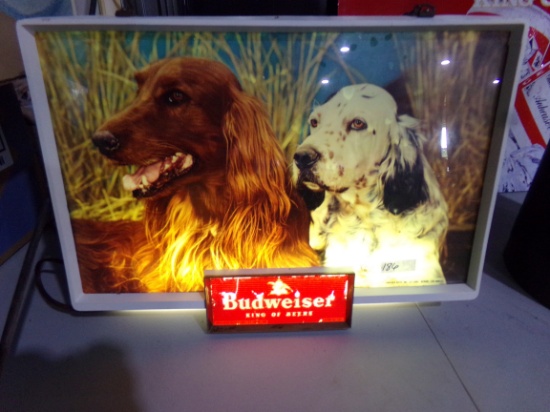 LIGHTED BUDWEISER SIGN SETTERS