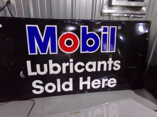 MOBILE LUBRICANTS TIN SIGN APPROXIMATELY 48 X 24