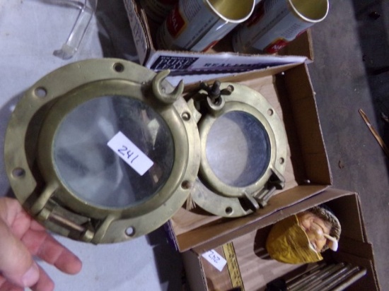 TWO BRASS PORT HOLES APPROX 9 INCH