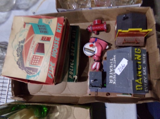 BOX WITH PLASTICVILLE DANCE HALL POLICE DEPT AND MORE