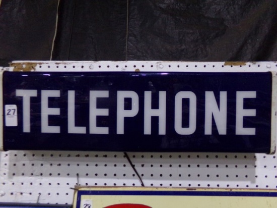 VINTAGE TELEPHONE SIGN LIGHTED 8 X 25