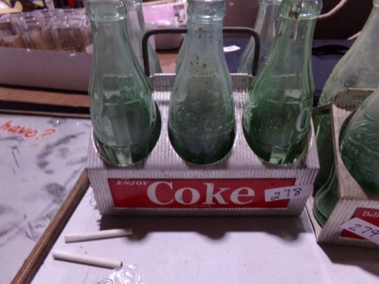 COCA COLA ALUMINUM  CARRIER WITH BOTTLES