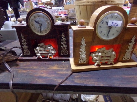 TWO UNITED FIREPLACE CLOCKS