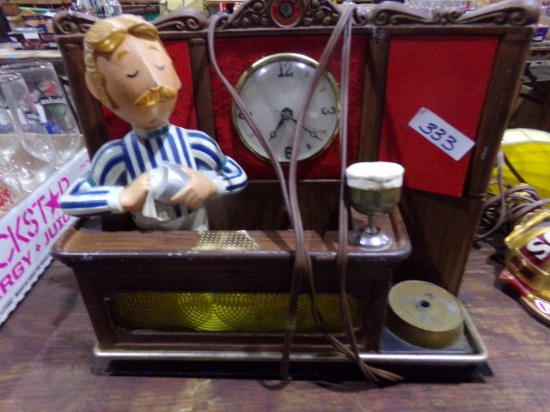 PABST BLUE RIBBON CLOCK MISSING BOTTLE