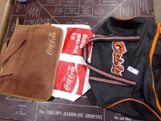 THREE BAGS COCA COLA AND ORIOLES