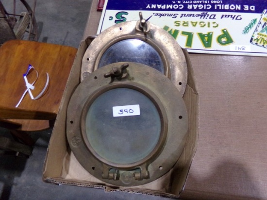 PAIR BRASS 9 INCH PORT HOLES
