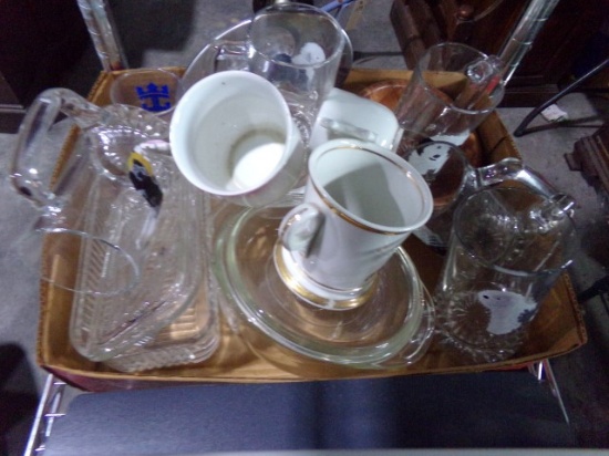 BOX LOT COFFEE MUGS AND DISHES