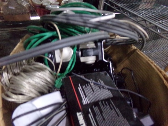 BOX LOT OF ELECTRICAL CONNECTORS AND WIRES