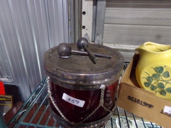 ROGER BROTHERS SILVER PLATE DRUM DESIGN ICE BUCKET