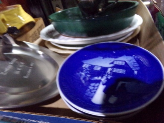 BOX LOT SILVER PLATE DISHES AND GRAVY BOAT