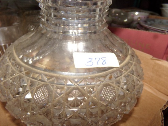 BOX WITH CUT GLASS PITCHER VASES SUGAR BOWLS AND MORE