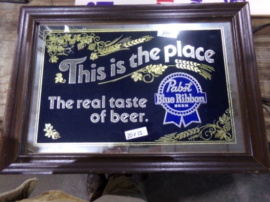 TWO PABST BLUE RIBBON SIGNS 20 X 15