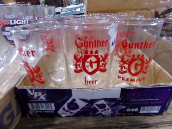 BOX OF GUNTHER BEER GLASSES